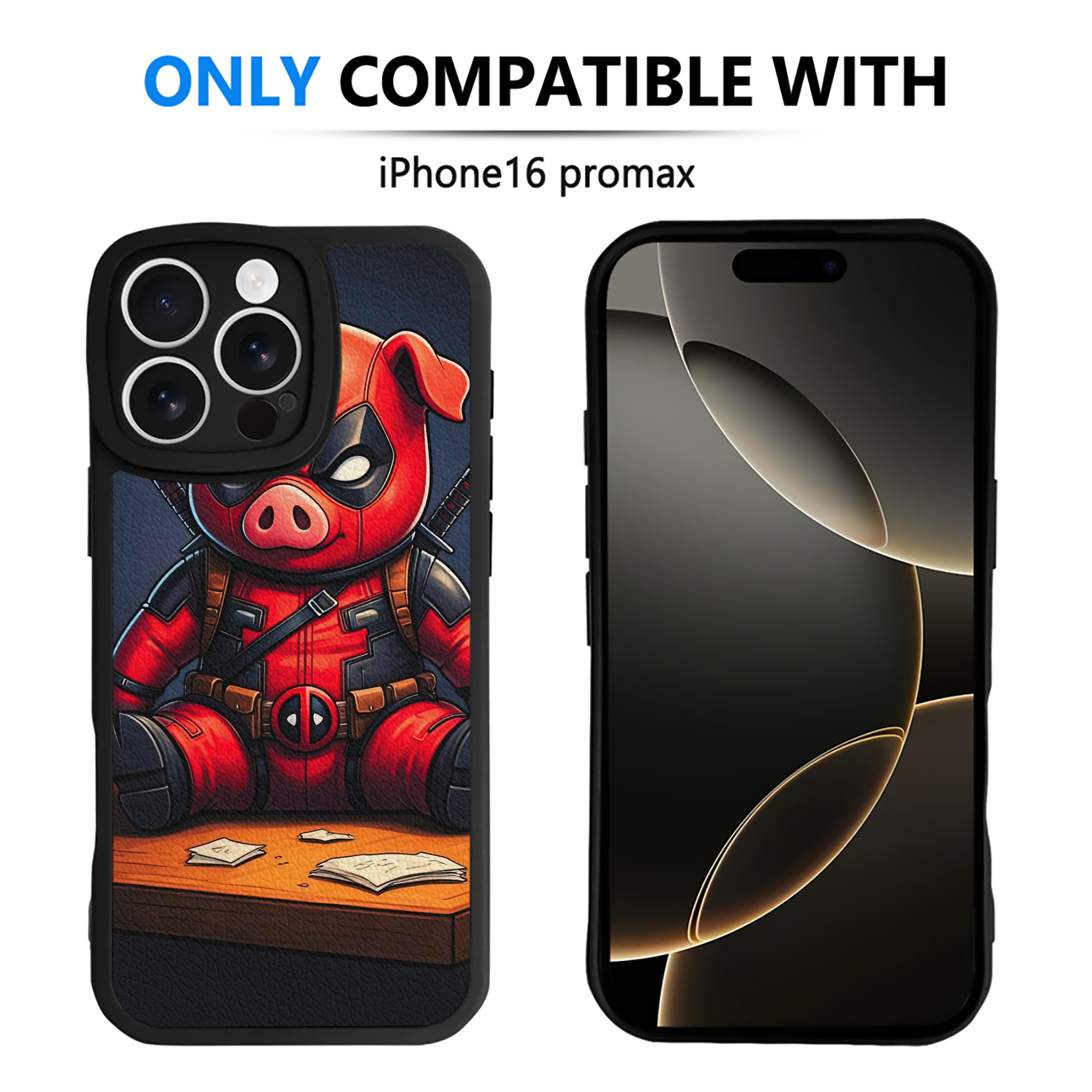 （画像用） Deadpool デッドプール 【iPhone 16シリーズ対応】シリコンスマホケース（レザー調） 材質：シリコン